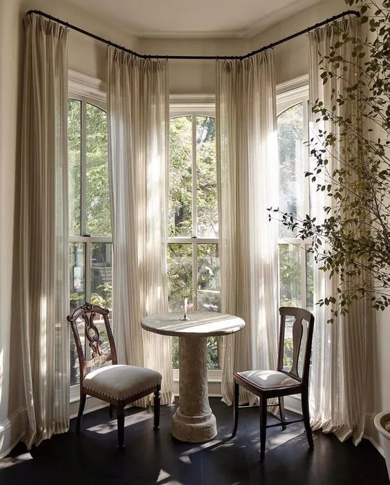 Bay Window Iron Curtain Rod