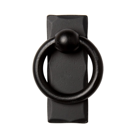 Wrought Iron Ring Pull with Long Back Plate